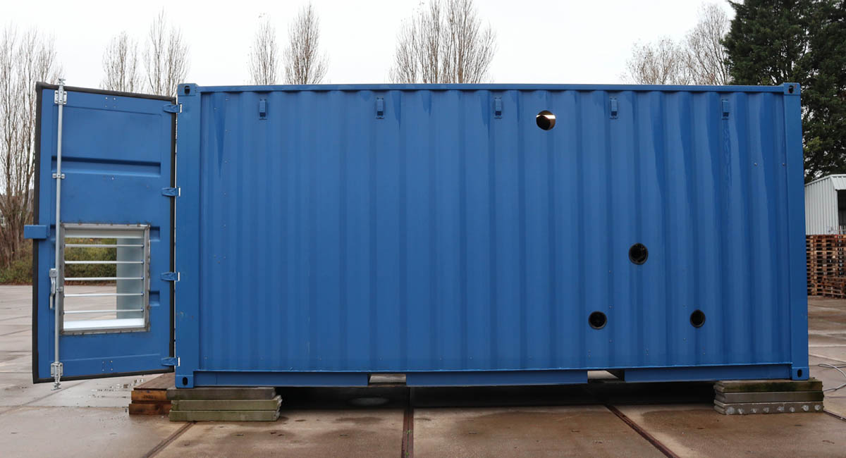 Container waar de blusinstallatie in is gebouwd
