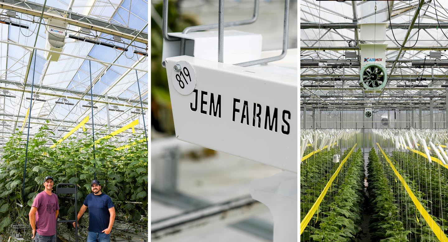 3 foto's bij Canadese Jem Farms met Airmixen