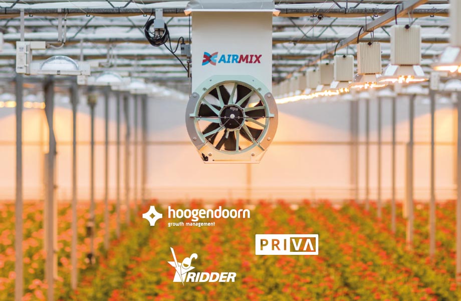 Close up van Airmix Model T met Hoogendoorn, Priva en Ridder logo