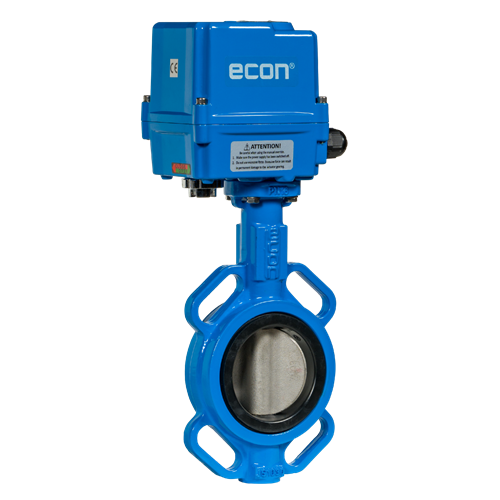 Econ vlinderklep 67 serie met rvs disk en elektrisch aangedreven