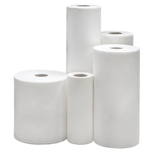 Filterpapier rollen 5 verschillende hoogtes naast elkaar