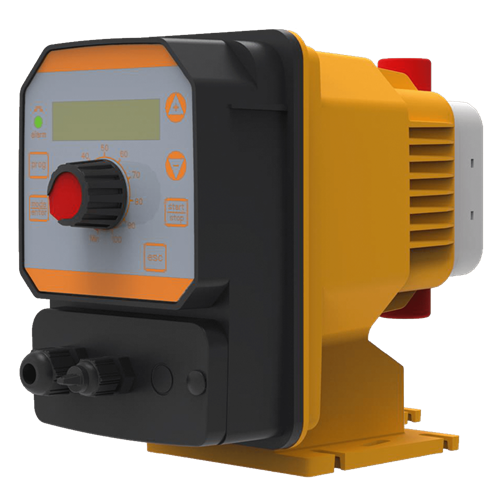 3D render injecta Gea R doseerpomp met pompkop van PVDF en membraan van PTFE