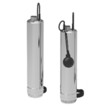 2 Lowara SCUBA bronpompen van 5" van rvs 304 inclusief vlotter