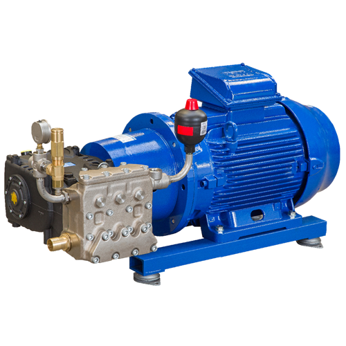 Pratissoli hogedrukpomp uitgevoerd met rvs 452 pompkop en drie plunjers