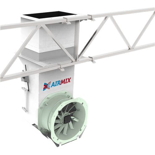 3D render van airmix model t aan vangrail