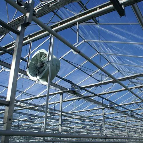 Enfan tuinbouwventilator geïnstalleerd in tuinbouwkas