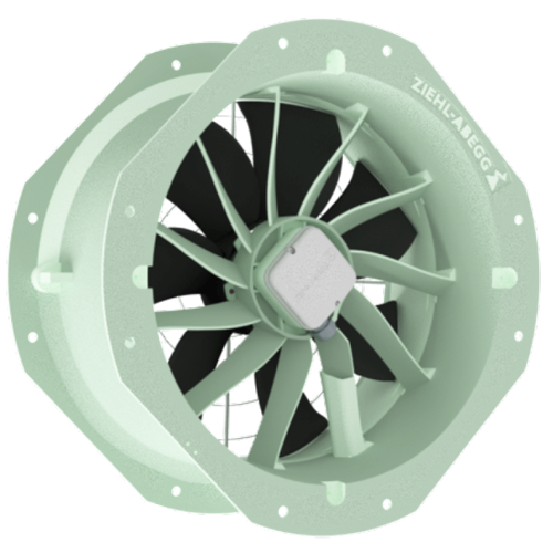 Enfan ziehl abegg tuinbouwventilator in licht groene kleur