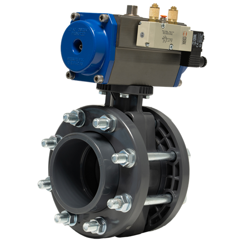 Envalve PVK regelaflsuiter gemaakt van PVC en manchet van EPDM bestand tegen aggressieve stoffen