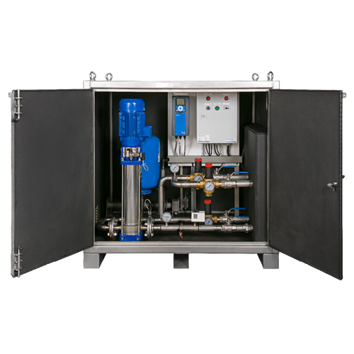 Hydrofoorunit 3 fase inclusief meertrapspomp, frequentieregelaar en schakelkast