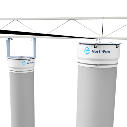 Verti-Fan verticale luchtcirculatie voor betere temperatuurverdeling