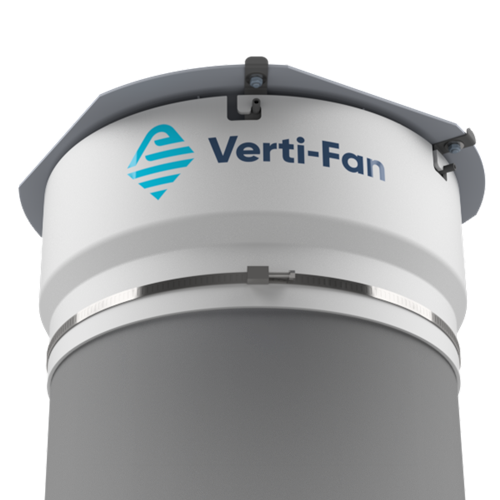 Verti-Fan ventilator voor verticale luchtcirculatie in de tuinbouw