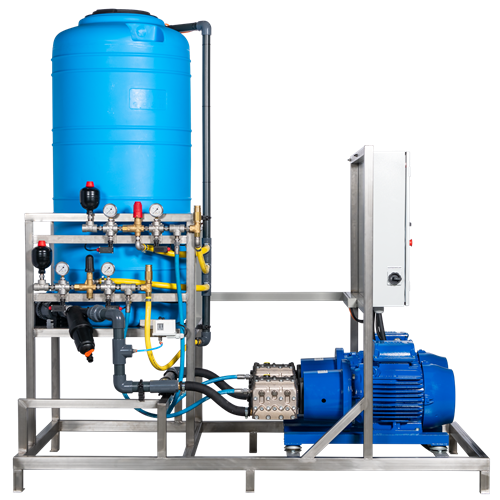 Hogedrukset inclusief pompen, buffervat, frame en schakelkast
