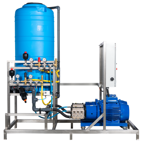 Hogedrukset inclusief pompen, buffervat, frame en schakelkast