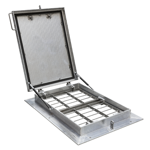 Standaard putluik met hydraulische opening en valbeveiliging