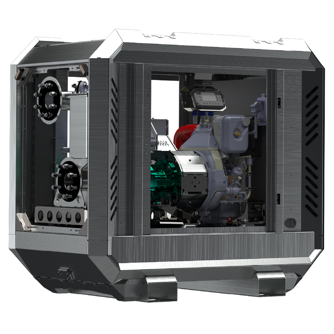 Aeonpump Raptor 4"D mobiele pompset met open behuizing