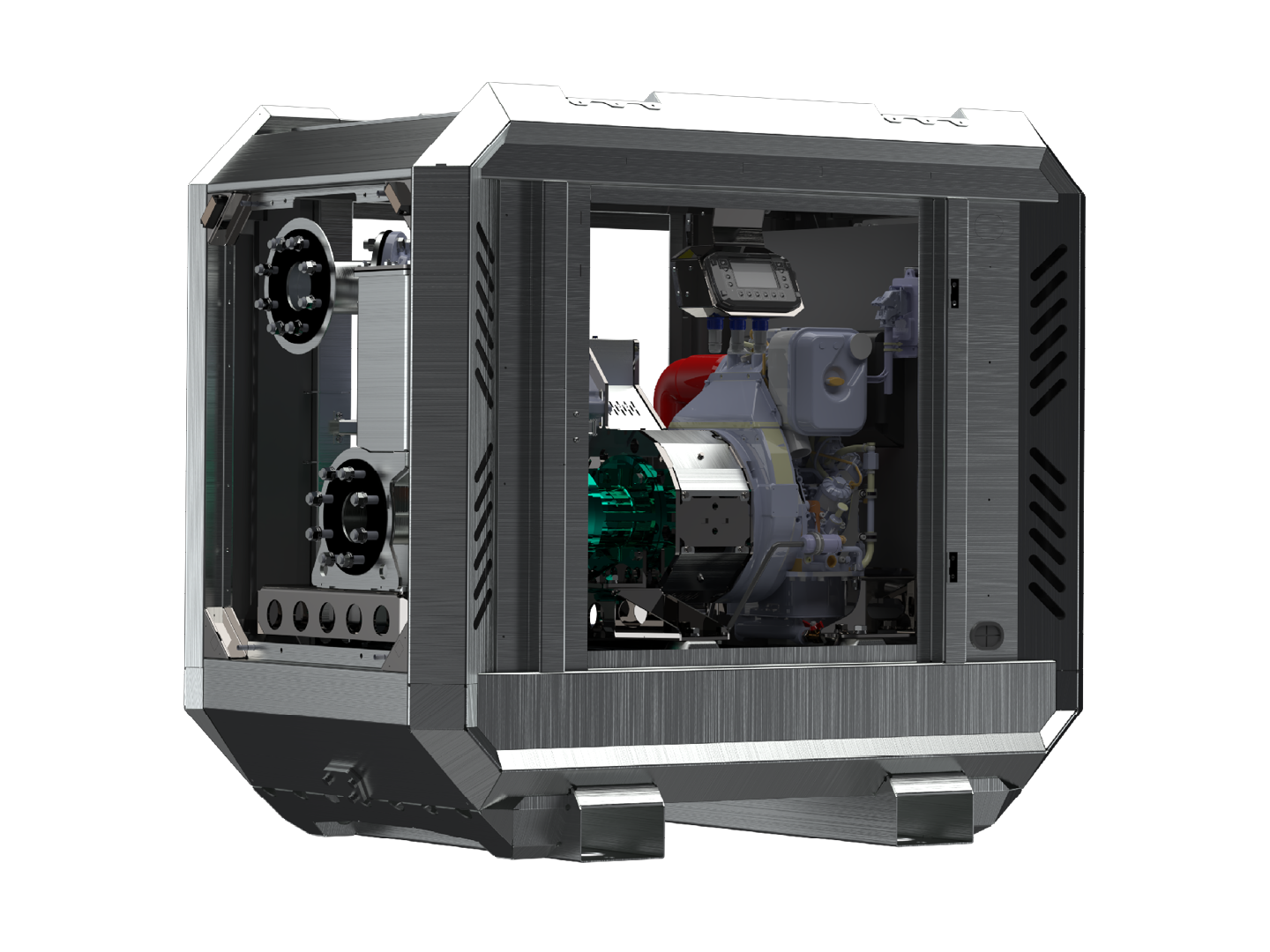 Aeonpump Raptor 4"D mobiele pompset met open behuizing