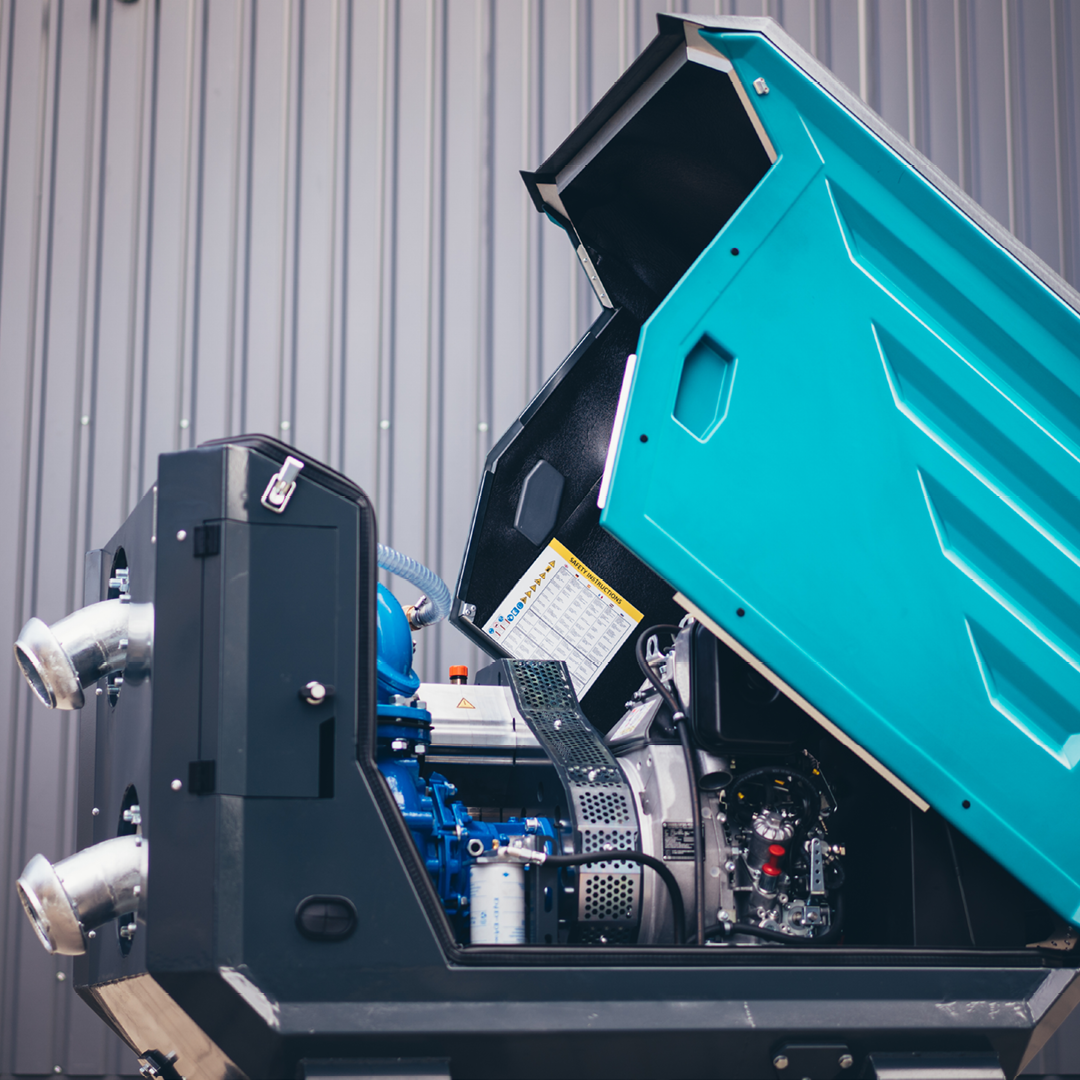 Aeonpump Raptor 4"D Lite mobiele pompset voor verpompen van rioolwater