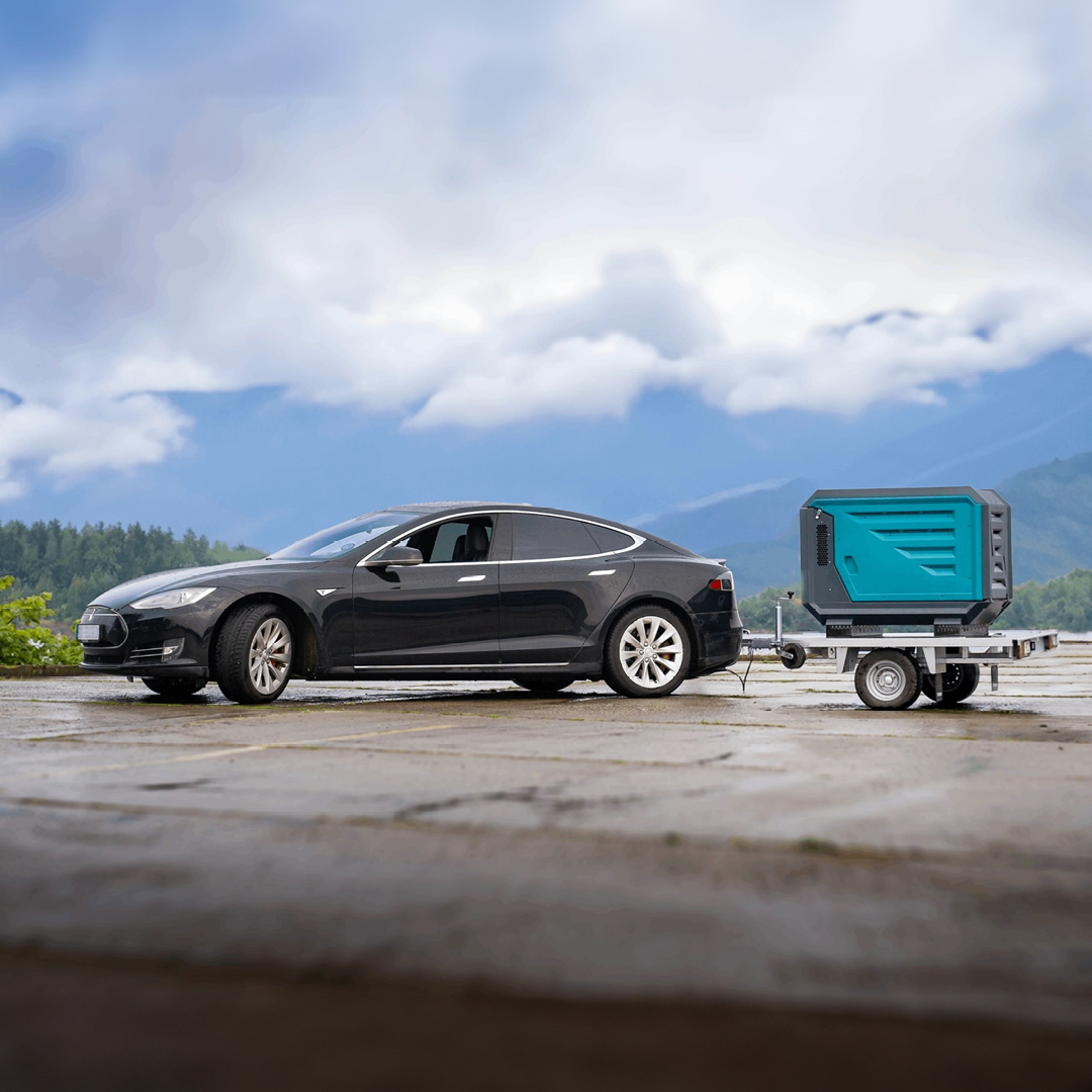 Aeonpump Raptor 4" L litiuhm gedreven mobiele pompset vervoerd op trailer