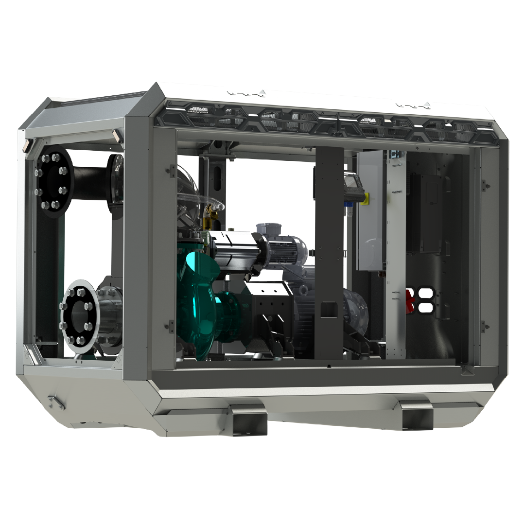 Aeonpump Raptor 6" E mobiele pompset met open behuizing