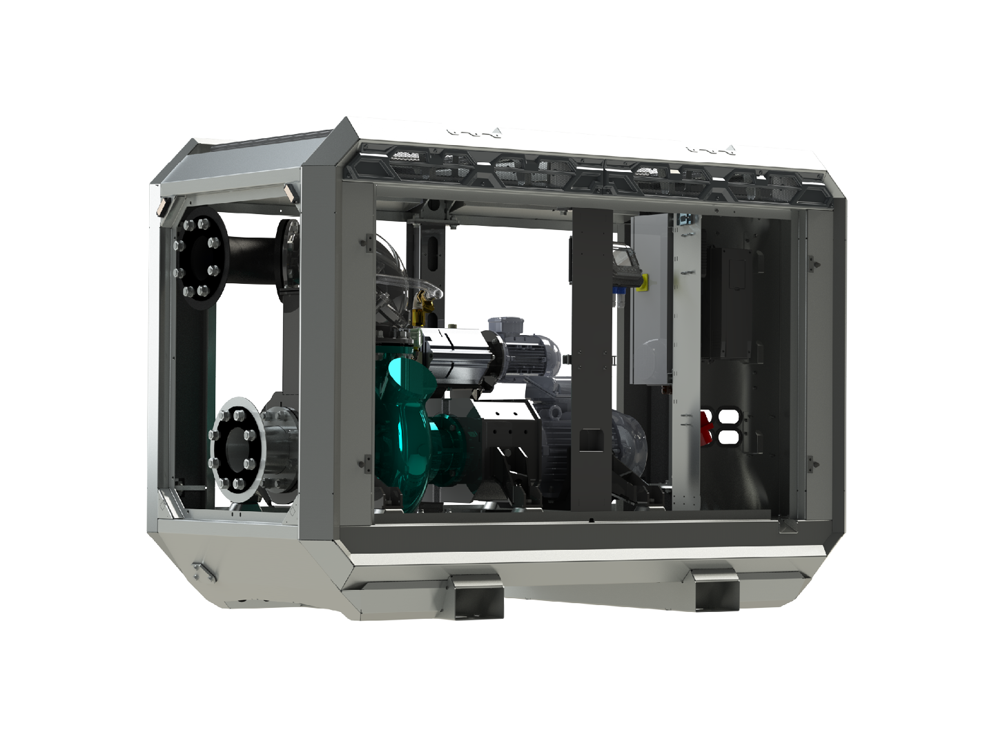 Aeonpump Raptor 6" E mobiele pompset met open behuizing