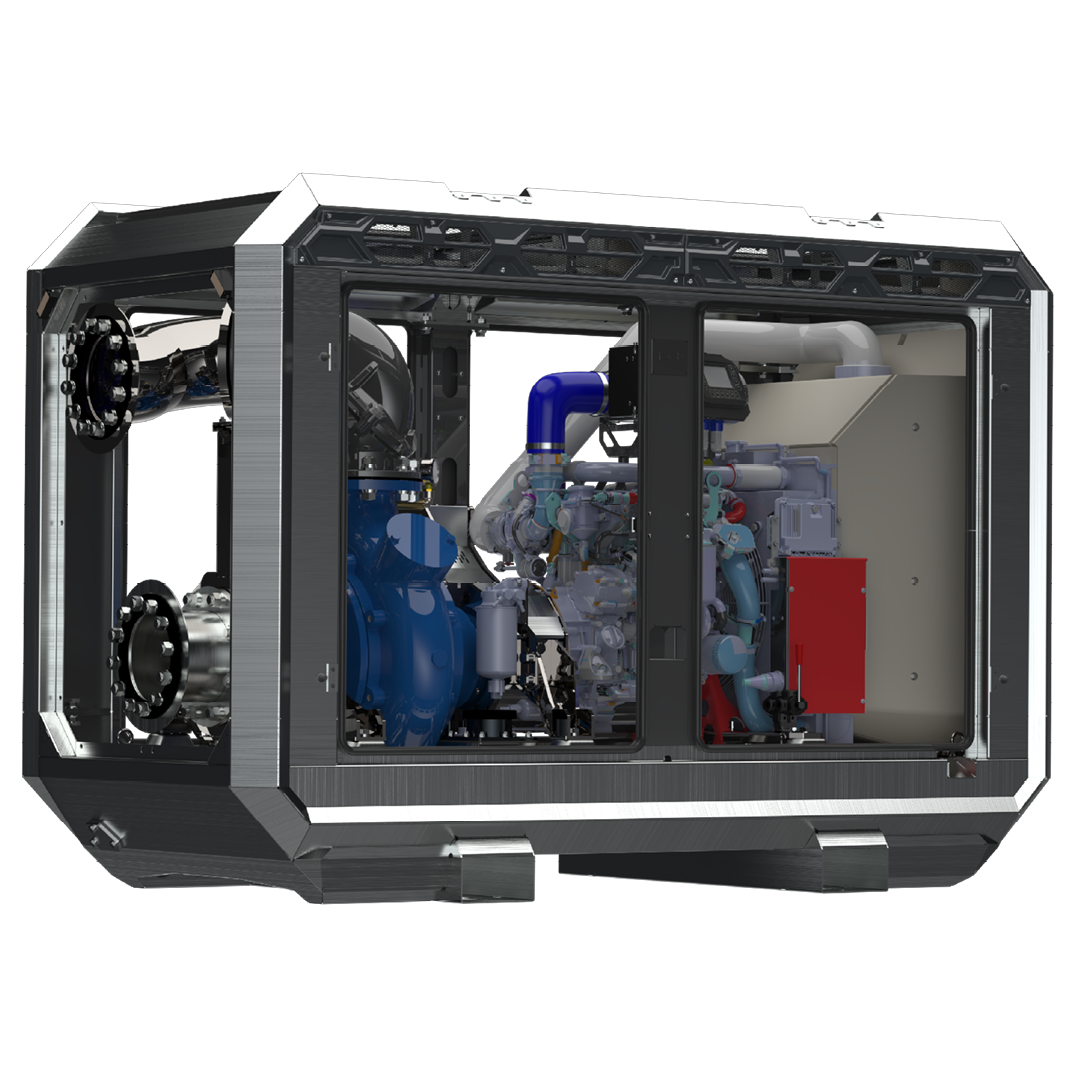 Aeonpump Raptor 8" D diesel open behuizing mobiele pompset