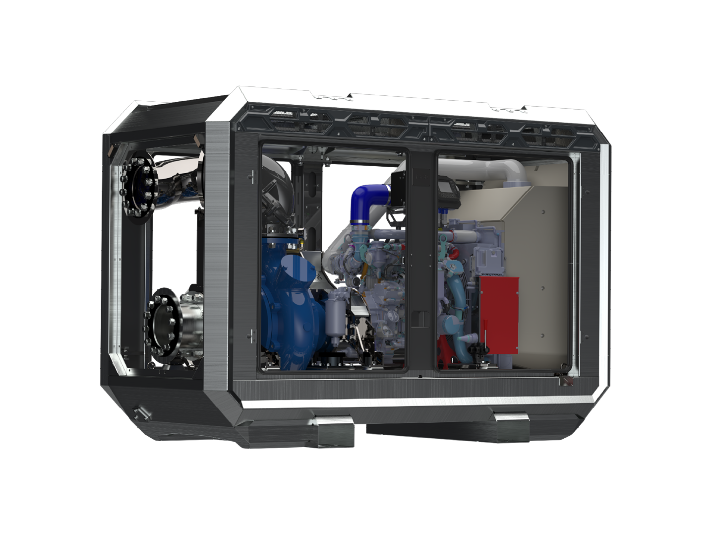 Aeonpump Raptor 8" D diesel open behuizing mobiele pompset