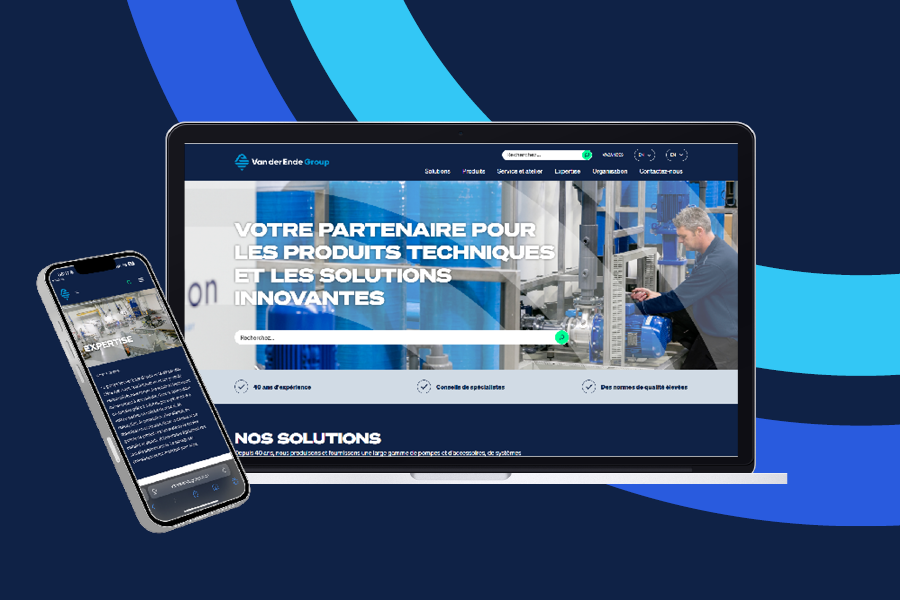 French website launch mockup